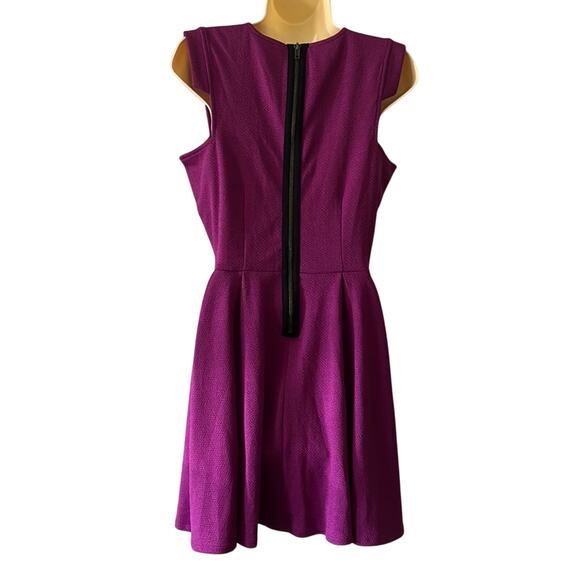 Bongo Juniors Size M Magenta Fit n Flare Dress Cutout NWT Exposed Zipper Y2K - Picture 3 of 11